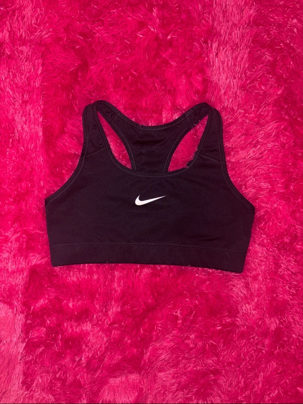Nike Black Racerback Sports Bra with White Swoosh